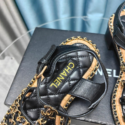 HIGH SANDALS WITH THREE STRAPS IN BLACK CALFSKIN