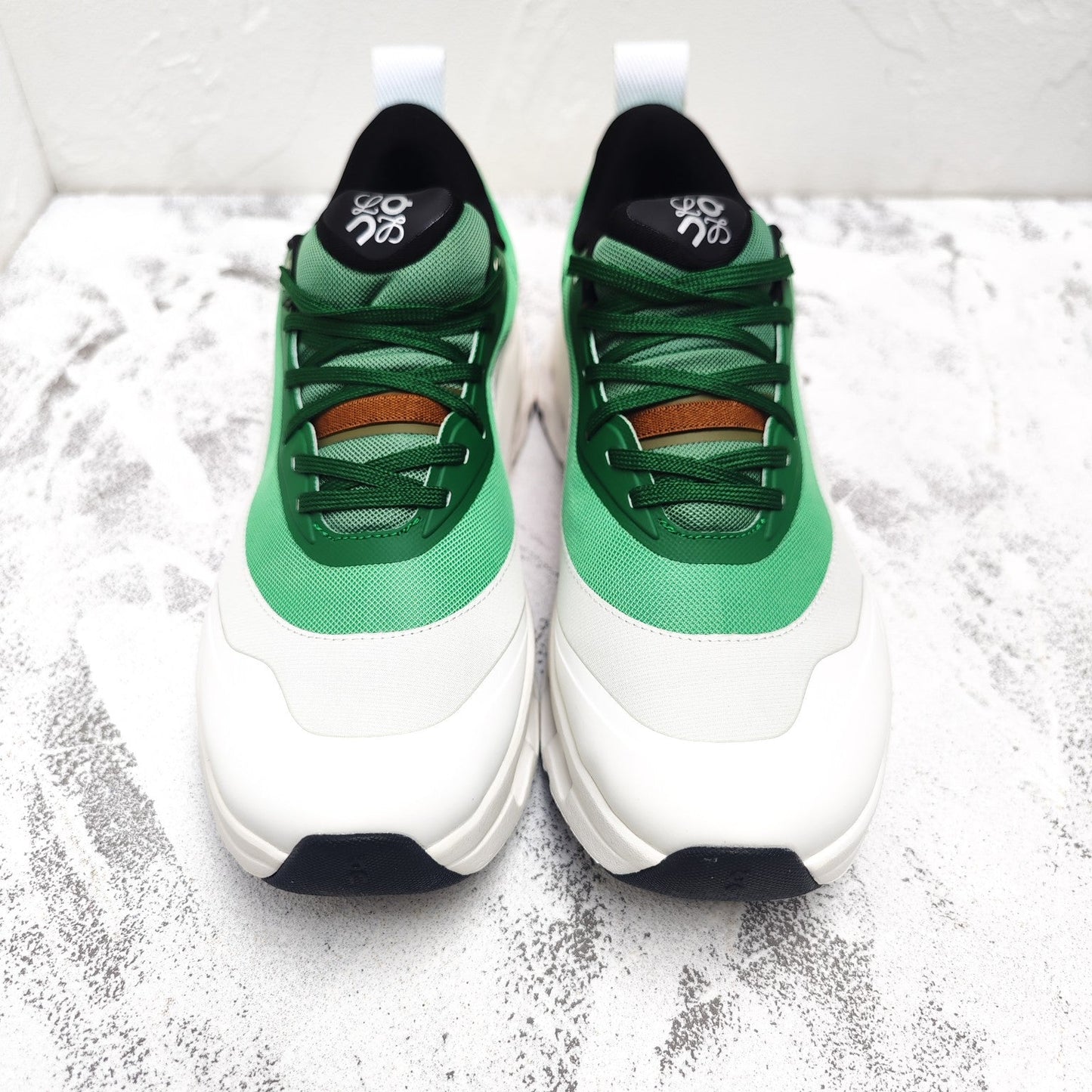 CLOUDTILT 2.0 SNEAKER EMERALD GREEN MIX PALE GRAY CALFSKIN AND BREATHABLE MESH