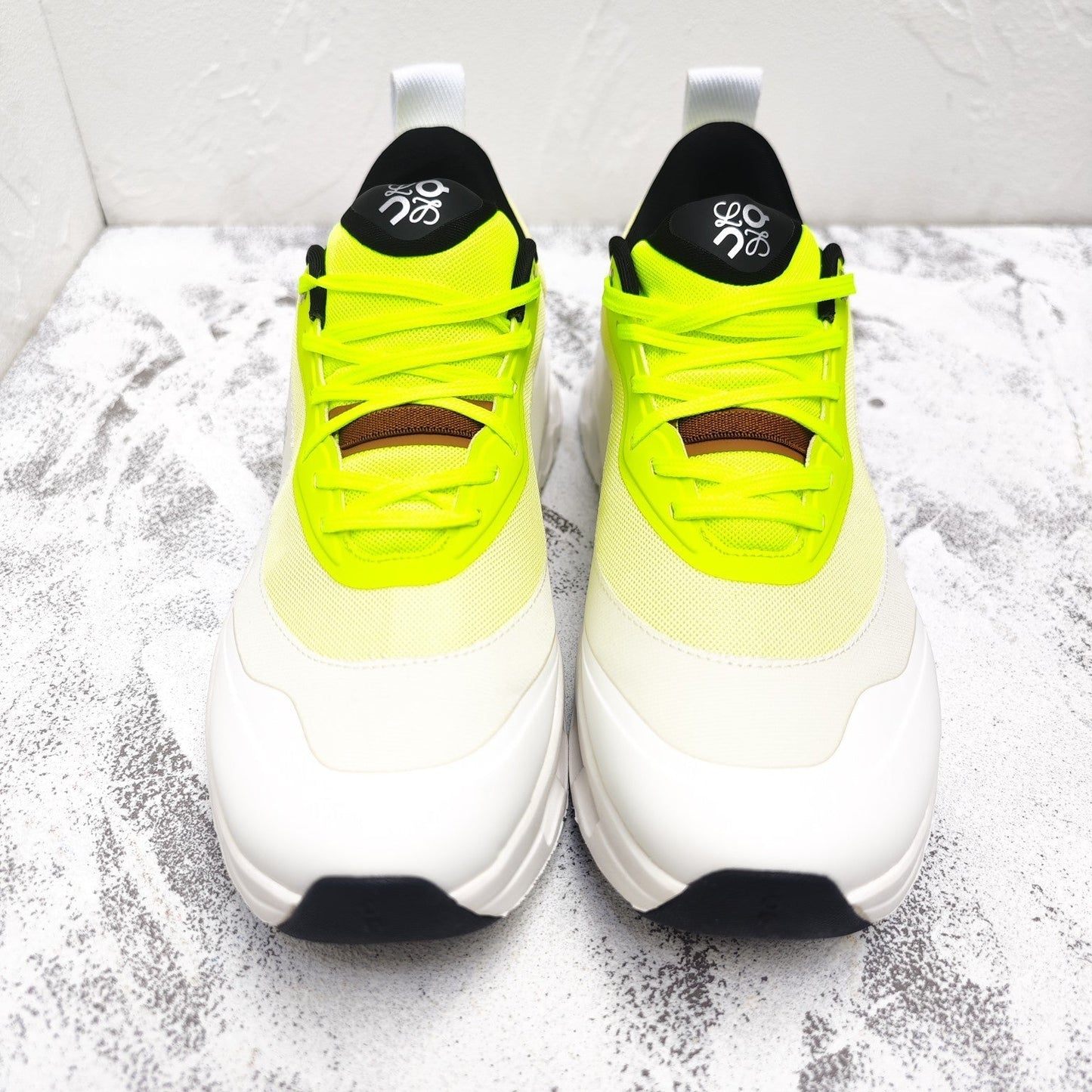 CLOUDTILT 2.0 SNEAKER NEON YELLOW MIX PALE GRAY CALFSKIN AND BREATHABLE MESH