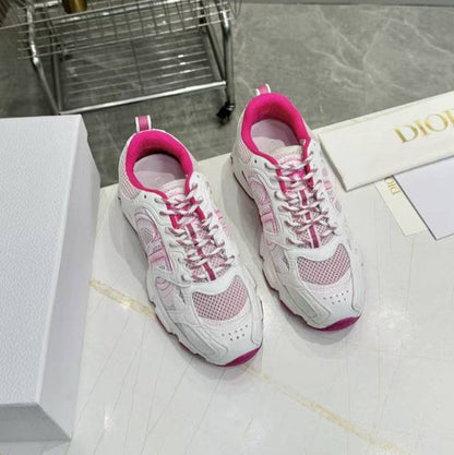 CD CHORONO SNEAKER IN WHITE AND PINK MESH