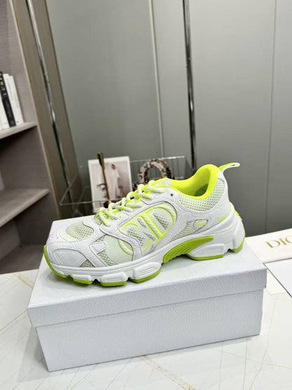 CD CHORONO SNEAKER IN WHITE AND LIGHT GREEN MESH