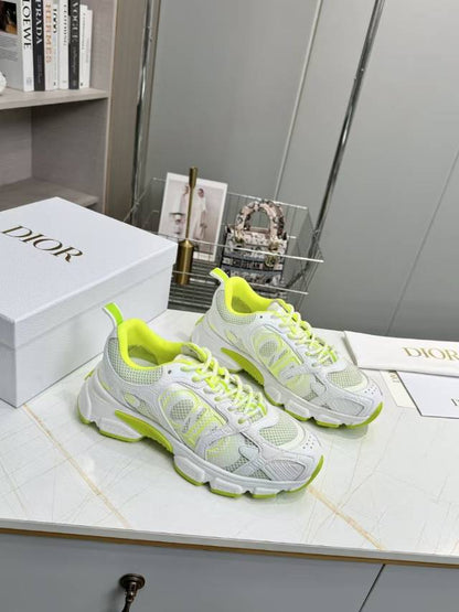 CD CHORONO SNEAKER IN WHITE AND LIGHT GREEN MESH