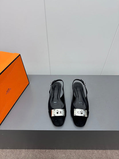 INNOCENTE SLINGBACK IN BLACK SUEDE