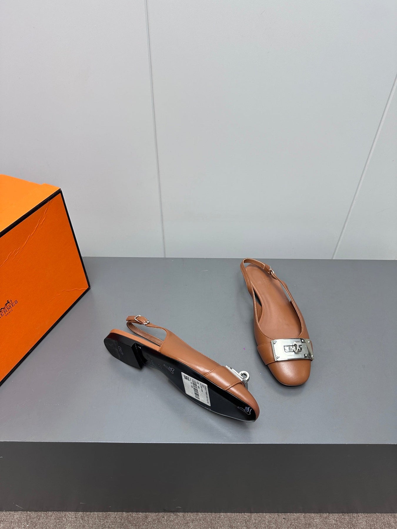 INNOCENTE SLINGBACK IN BRONZE BROWN CALFSKIN