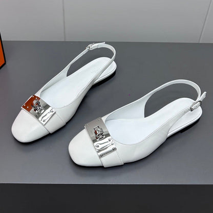 INNOCENTE SLINGBACK IN WHITE CALFSKIN