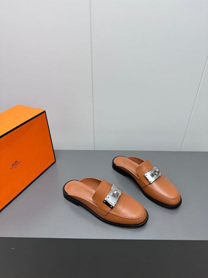 0Z MULE IN BRONZE BROWN LAMBSKIN