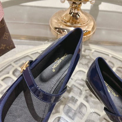 MARY JANE SHOES IN AEGEAN BLUE PATENT CALFSKIN