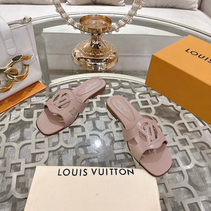 ISOLA FLAT SLIDE IN DUSTY PINK CALFSKIN