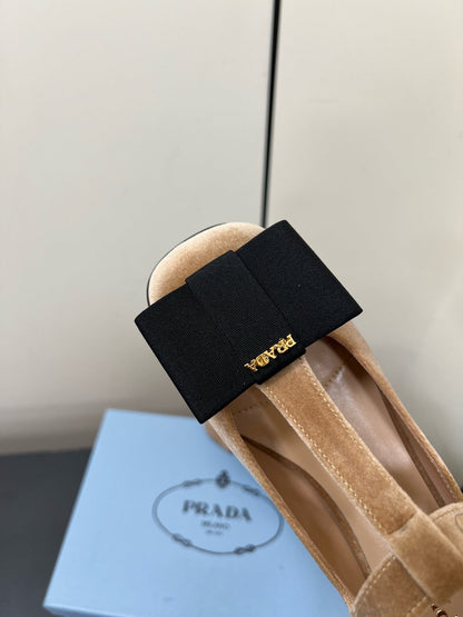 BOW MARY JANE PUMPS WITH T-STRAP IN PECAN PIE VELVET