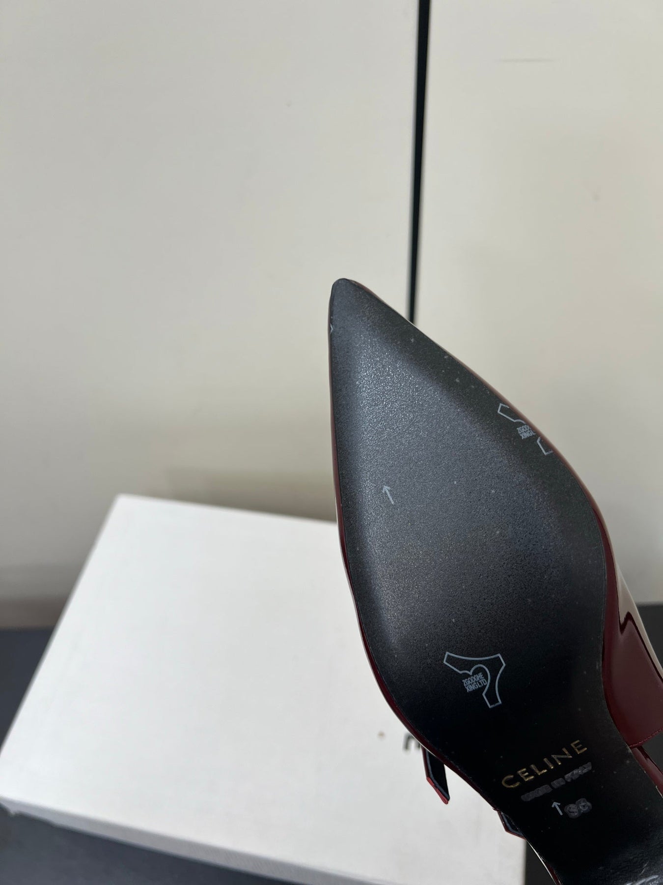 JUDY DOUBLE STRAP MARY JANE SLINGBACK IN BURGUNDY RED PATENT CALFSKIN