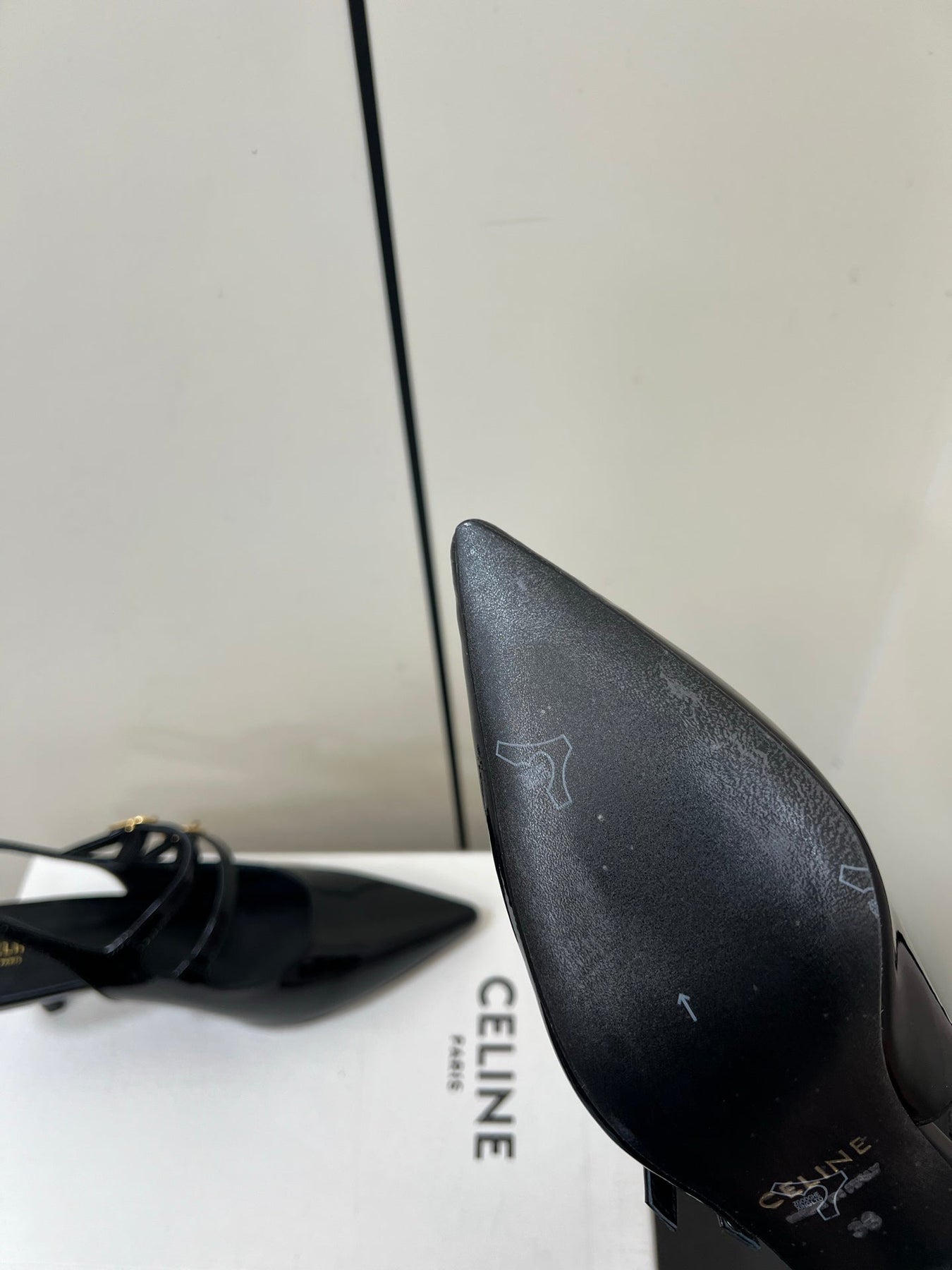 JUDY DOUBLE STRAP MARY JANE SLINGBACK IN BLACK PATENT CALFSKIN