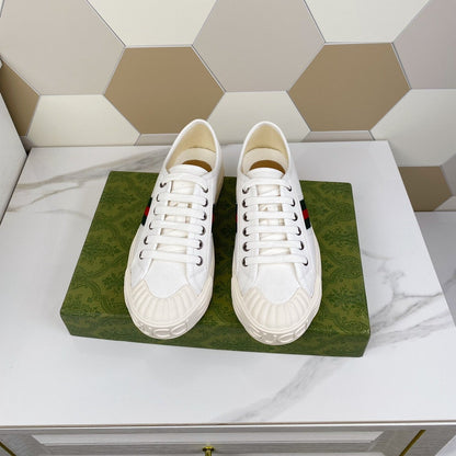 GG JULIO SNEAKER WITH WEB WHITE CANVAS