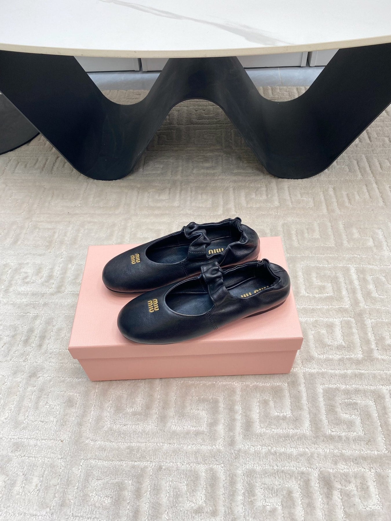 MARY JANE FLATS IN BLACK SMOOTH LAMBSKIN