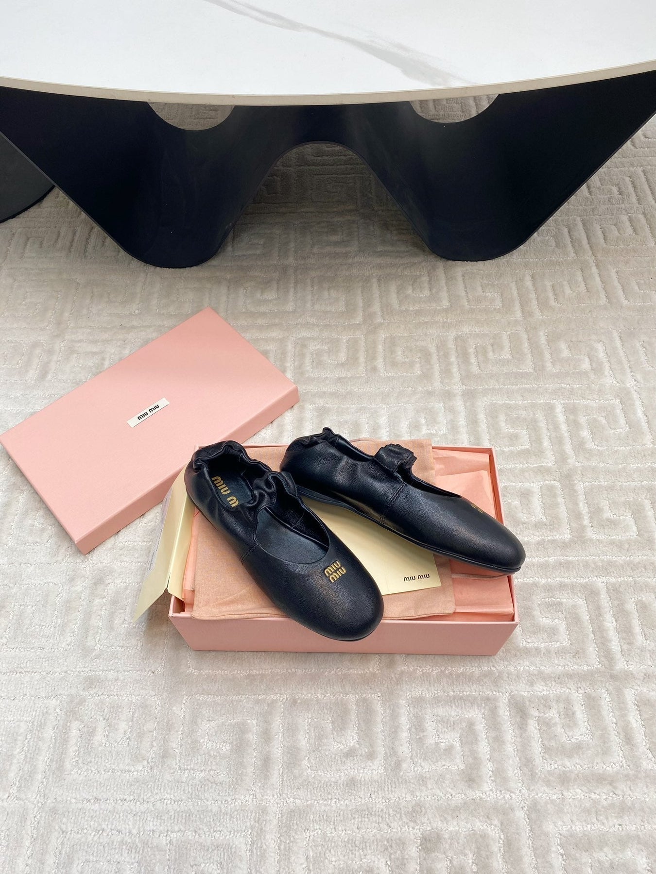 MARY JANE FLATS IN BLACK SMOOTH LAMBSKIN