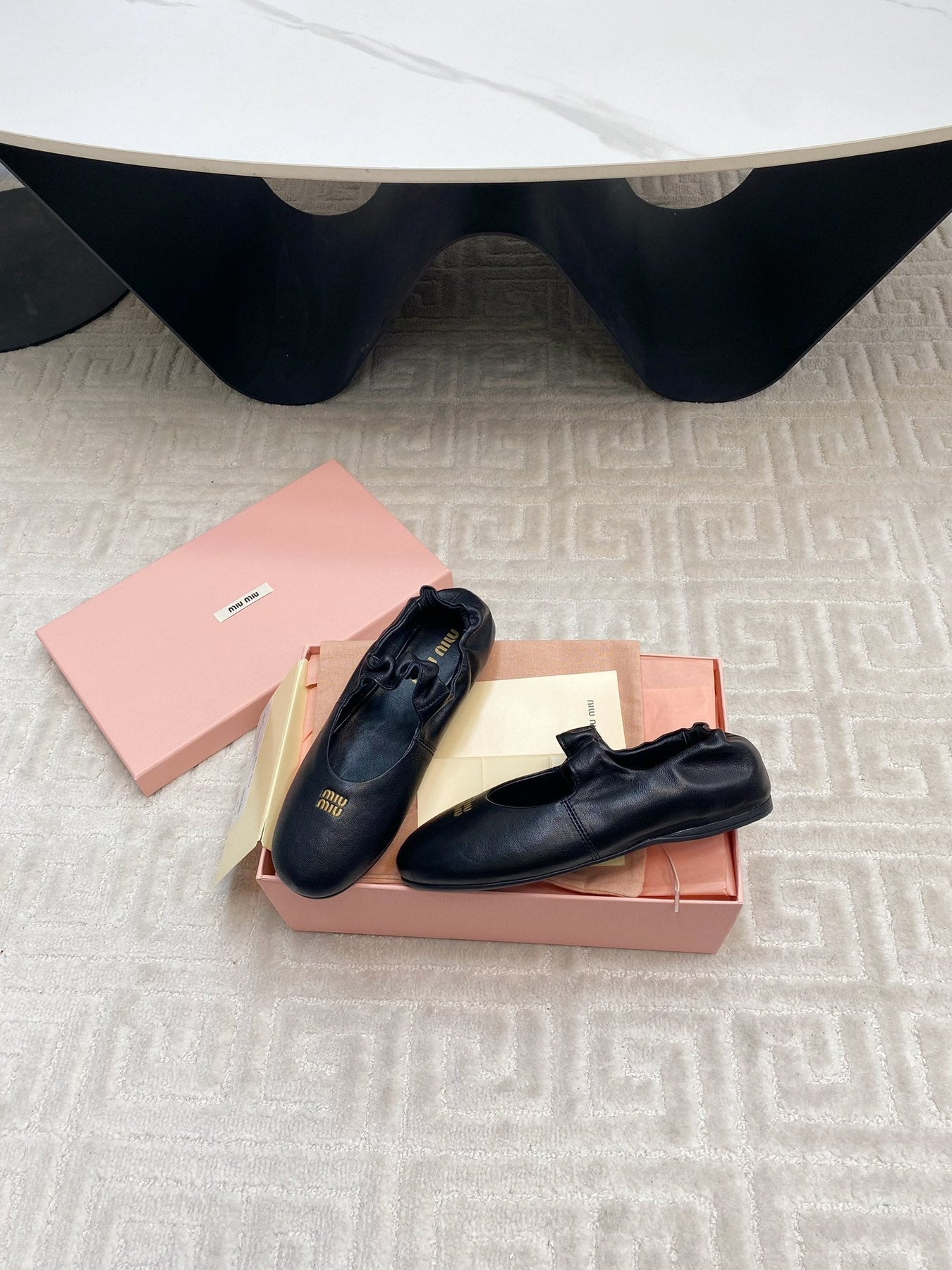 MARY JANE FLATS IN BLACK SMOOTH LAMBSKIN