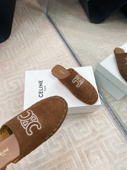 MARLOU MULE IN PEANUT BROWN SUEDE