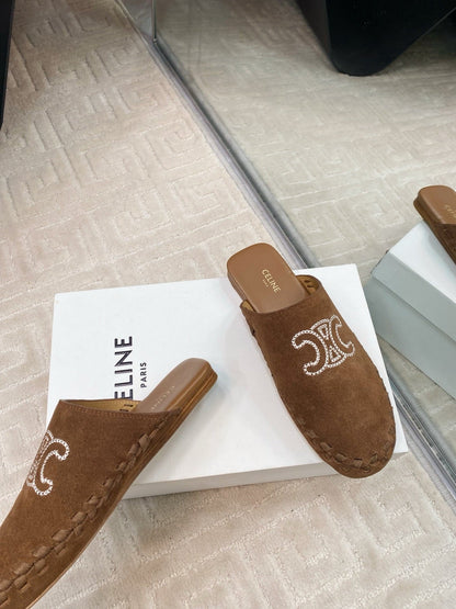 MARLOU MULE IN PEANUT BROWN SUEDE