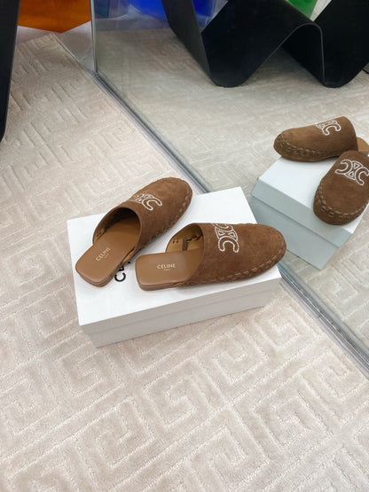 MARLOU MULE IN PEANUT BROWN SUEDE