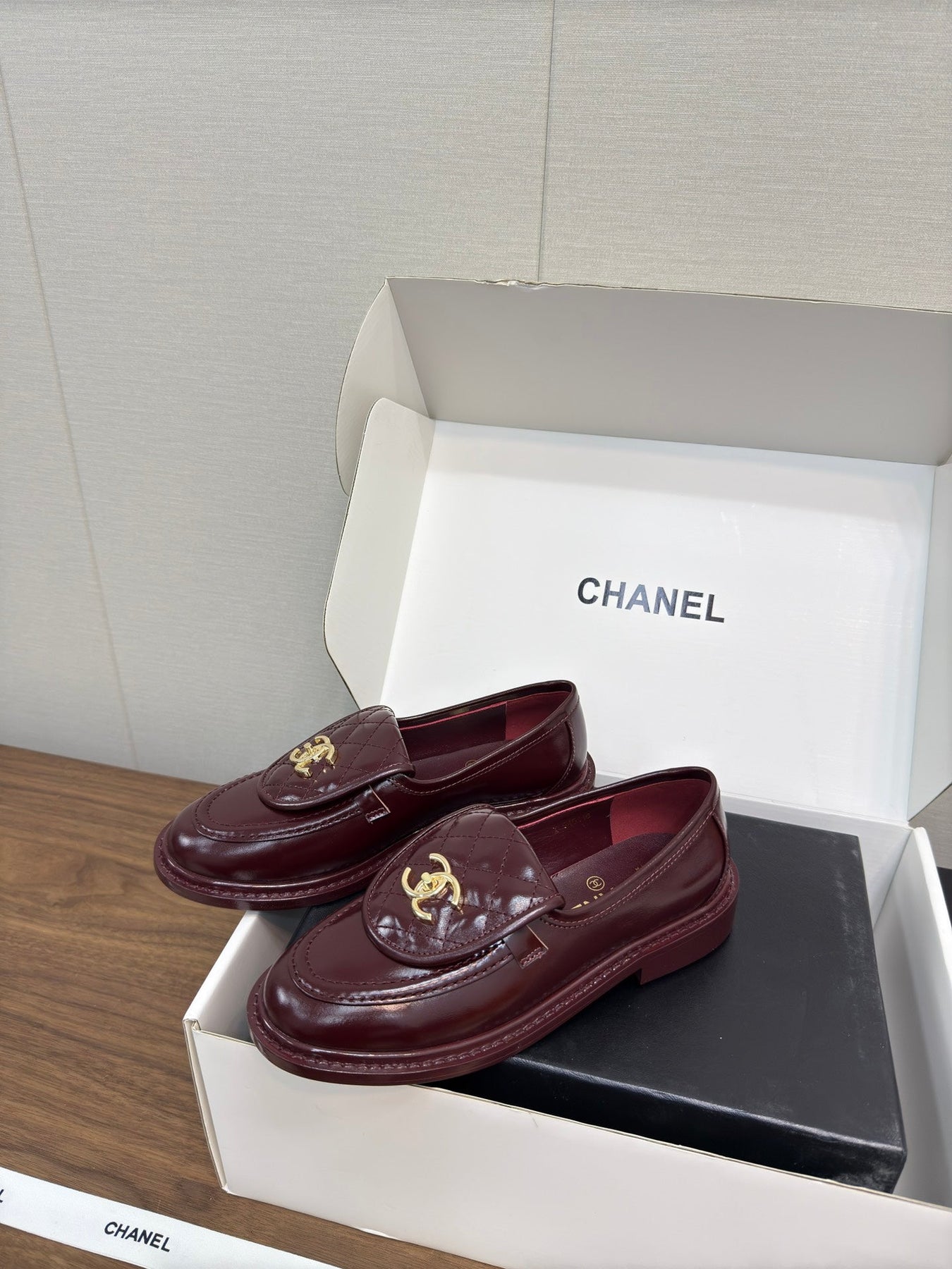 MOCCASIN 2.5 CM IN MAHOGANY RED PREMIUM LAMBSKIN