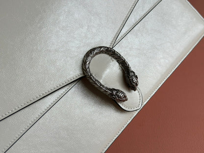 DIONYSUS LAGRE SHOULDER BAG 42 IN OFF WHITE GLOSSY LAMBSKIN