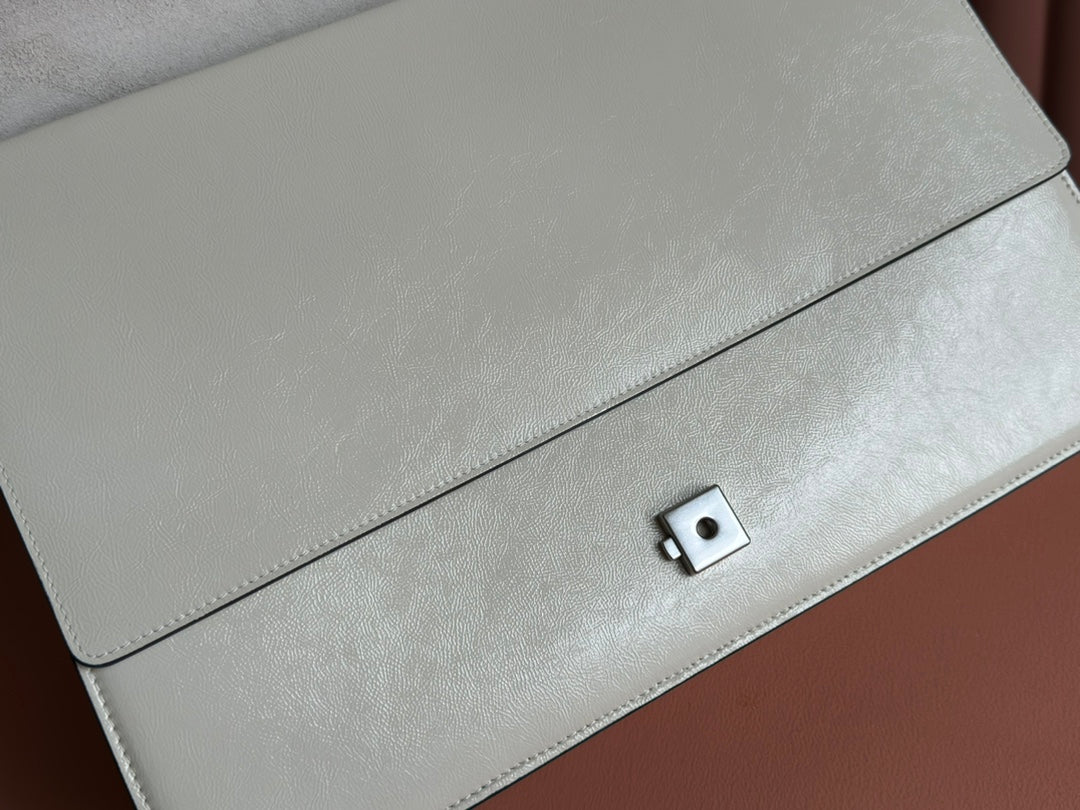 DIONYSUS LAGRE SHOULDER BAG 42 IN OFF WHITE GLOSSY LAMBSKIN