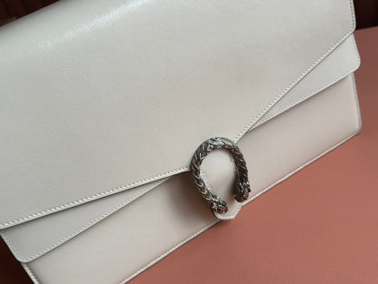 DIONYSUS LAGRE SHOULDER BAG 42 IN OFF WHITE GLOSSY LAMBSKIN