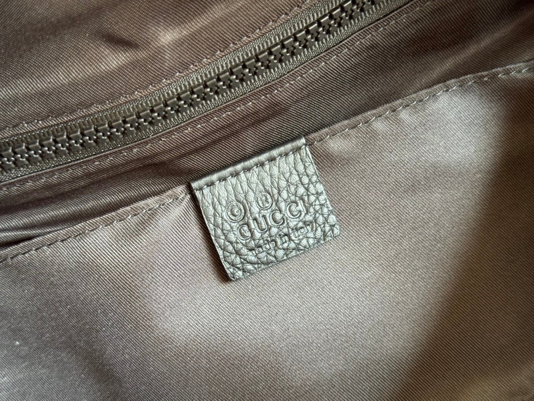 NYLON LINE BODY BAG 27 IN BLACK GG CANVAS