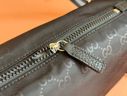 NYLON LINE BODY BAG 27 IN BLACK GG CANVAS