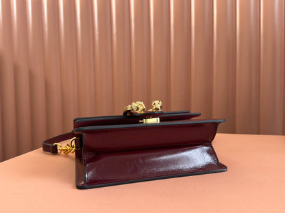 DIONYSUS MEDIUM SHOULDER BAG 22 IN ROSSO ANCORA RED GG GLOSSY LAMBSKIN