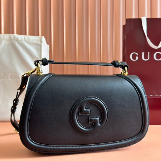 BLONDIE LARGE TOP HANDLE BAG 32 IN BLACK CALFSKIN