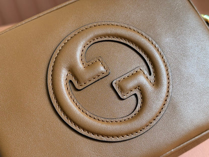 BLONDIE SMALL SHOULDER BAG 21 IN BROWN SMOOTH CALFSKIN