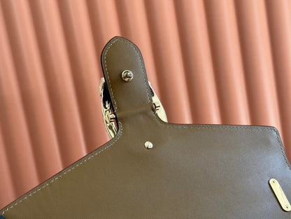 DIONYSUS LAGRE SHOULDER BAG 27.5 IN BROWN SUEDE