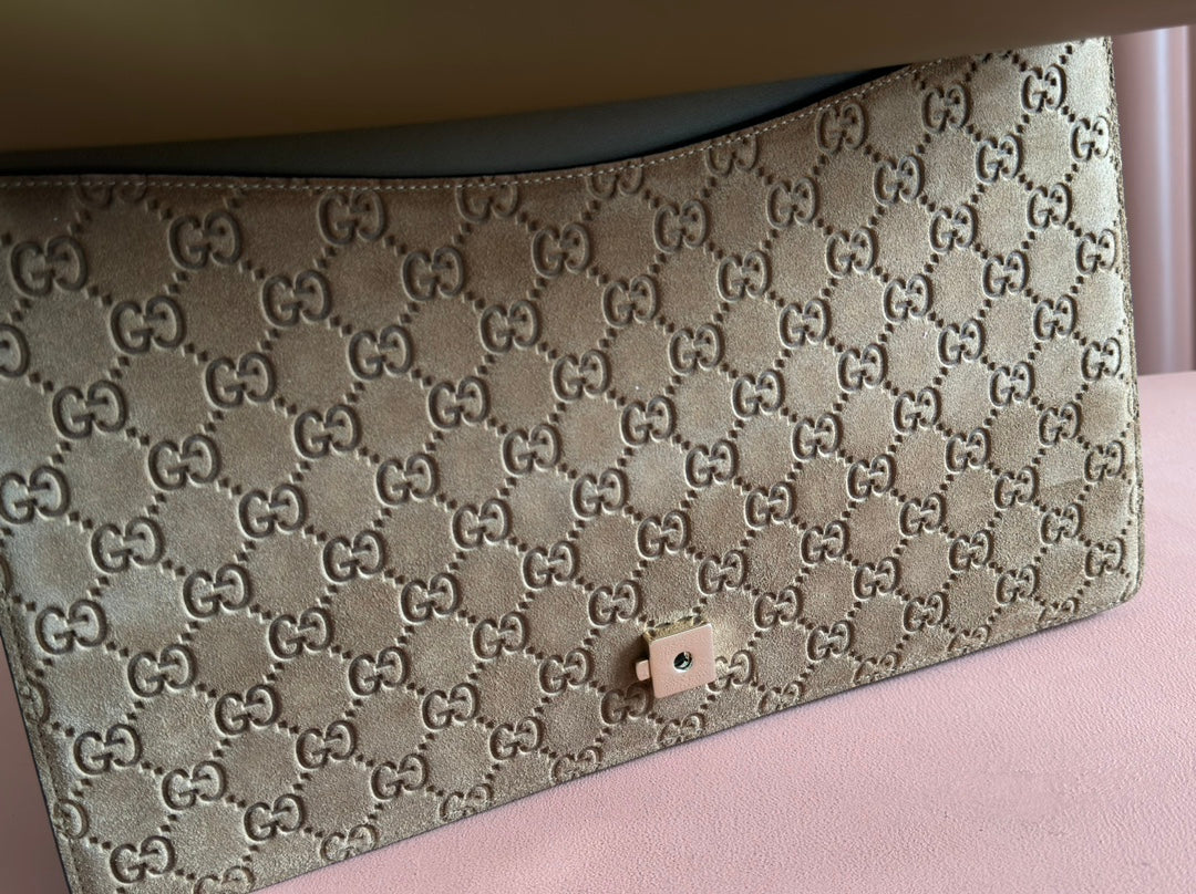 DIONYSUS LAGRE SHOULDER BAG 42 IN BROWN SUEDE