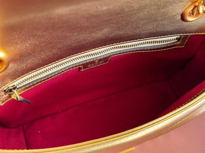 MARMONT MEDIUM SHOUDER BAG 26 IN YELLOW GLOSSY CALFSKIN