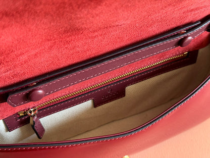 MEDIUM BLONDIE SHOULDER BAG 26.5 IN RED PATENT CALFSKIN