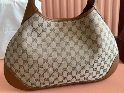 B MEDIUM SHOULDER BAG 42 IN BEIGE AND DARK BROWN GG CANVAS