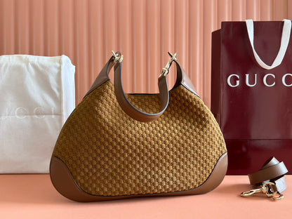 MEDIUM B SHOULDER BAG 42 IN BROWN GG SUEDE