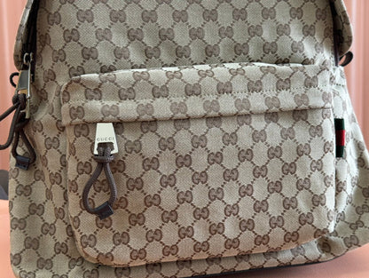 MEDIUM BACKPACK 42 IN BEIGE AND DARK BROWN GG CANVAS