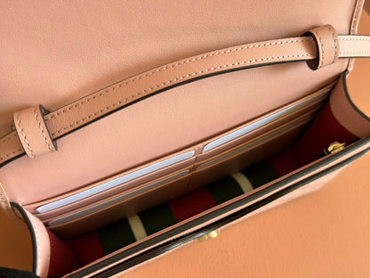 EMBLEM WALLET GG MONOGRAM 20 IN LIGHT PINK SMOOTH CALFSKIN