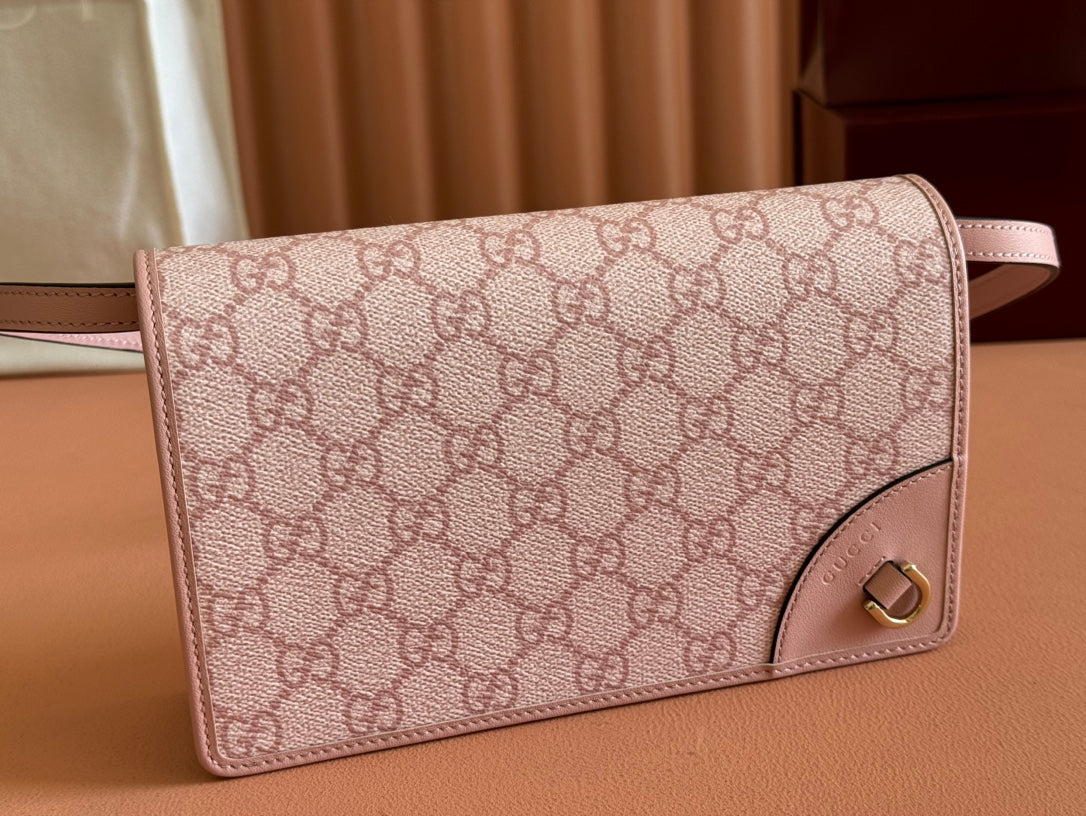 EMBLEM WALLET GG MONOGRAM 20 IN LIGHT PINK SMOOTH CALFSKIN