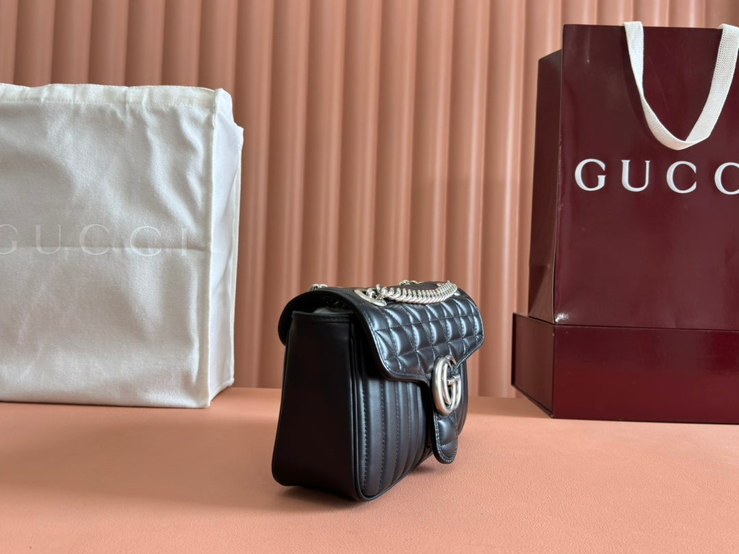 MARMONT SMALL SHOULDER BAG 26 IN BLACK LAMBSKIN