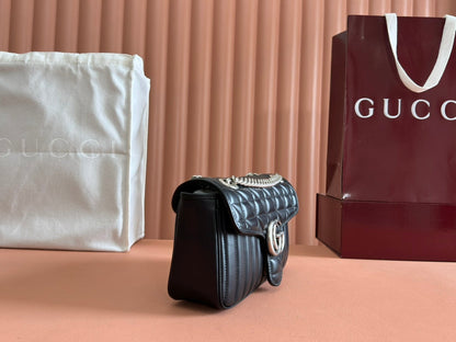 MARMONT SMALL SHOULDER BAG 26 IN BLACK LAMBSKIN