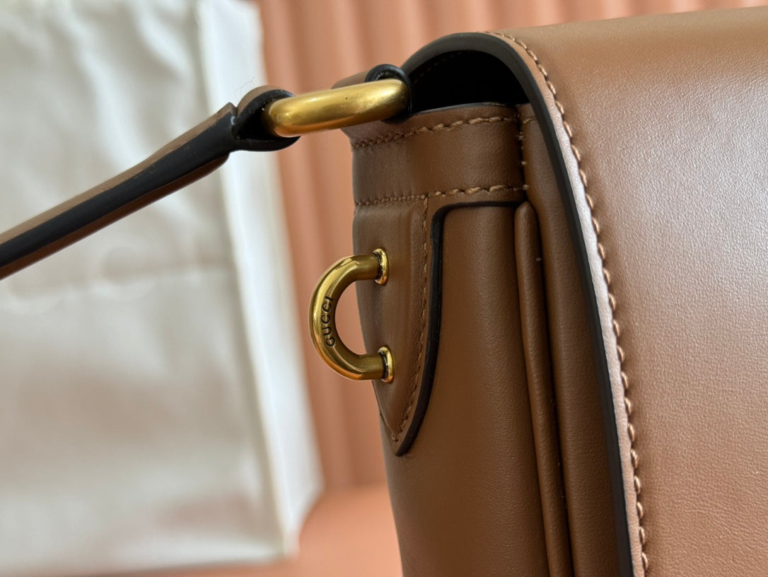 MEDIUM EMBLEM CROSSBODY BAG 29 IN BROWN CALFSKIN