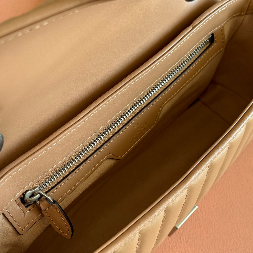 MARMONT SMALL SHOULDER BAG 26 IN BROWN LAMBSKIN