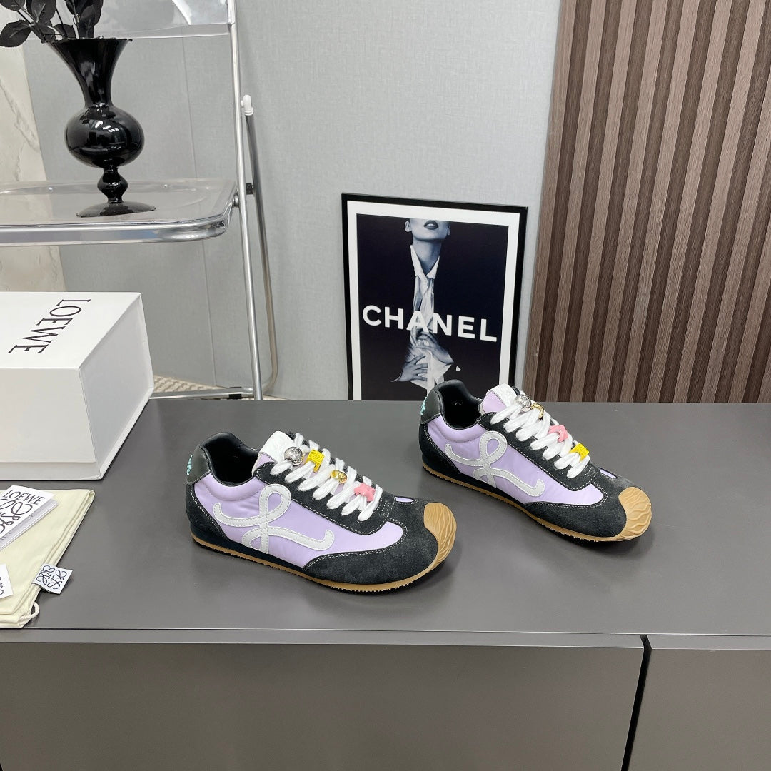 BALLET RUNNER 2.0 IN PURPLE PASTEL MIX BLACK SUEDE AND LYCRA FABRIC