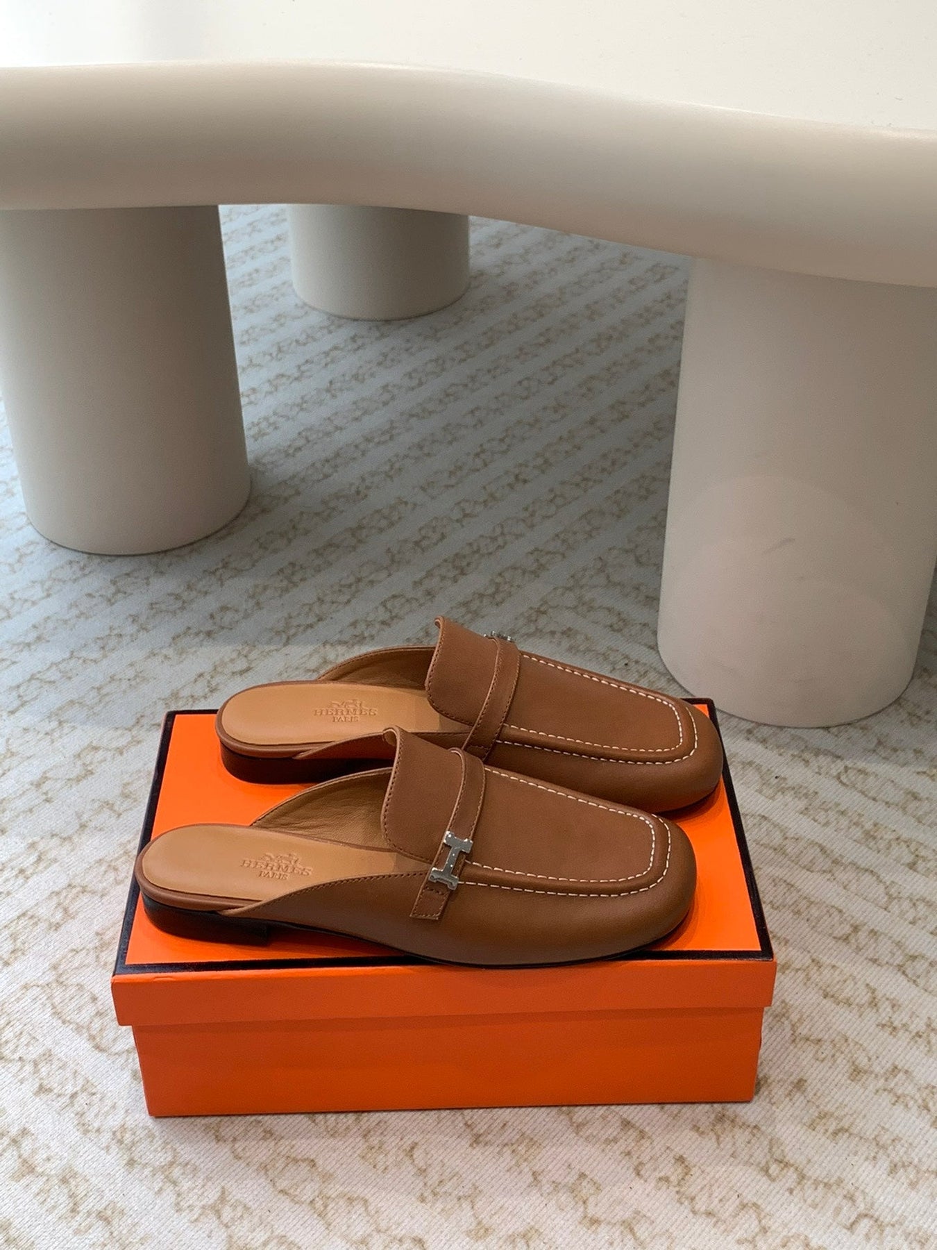 IENA MULE CARAMEL CALFSKIN