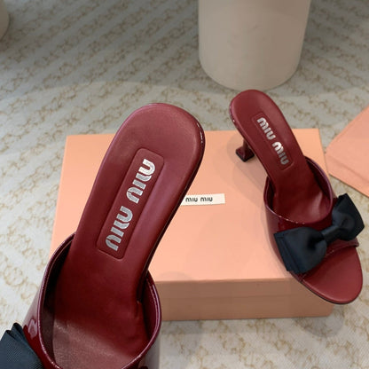 Ruby High - Heels With Black Bow Calfskin