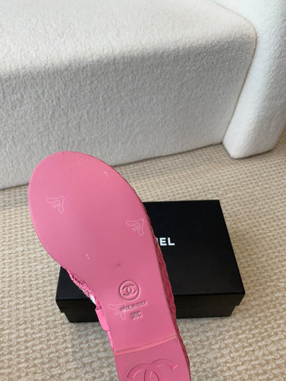 Double C Hottest Knit Flip-Flops Bright Pink