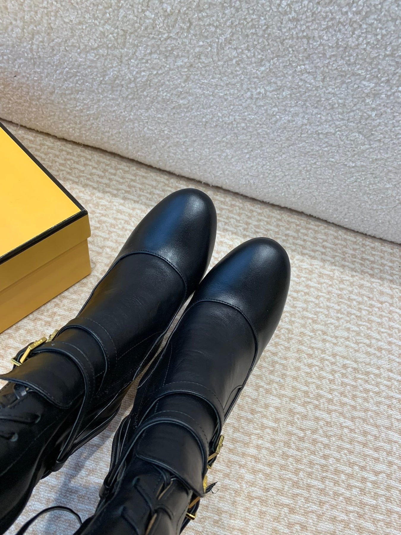 OVER THE KNEE LACE-UP HIGH BOOTS IN BLACK CALFSKIN