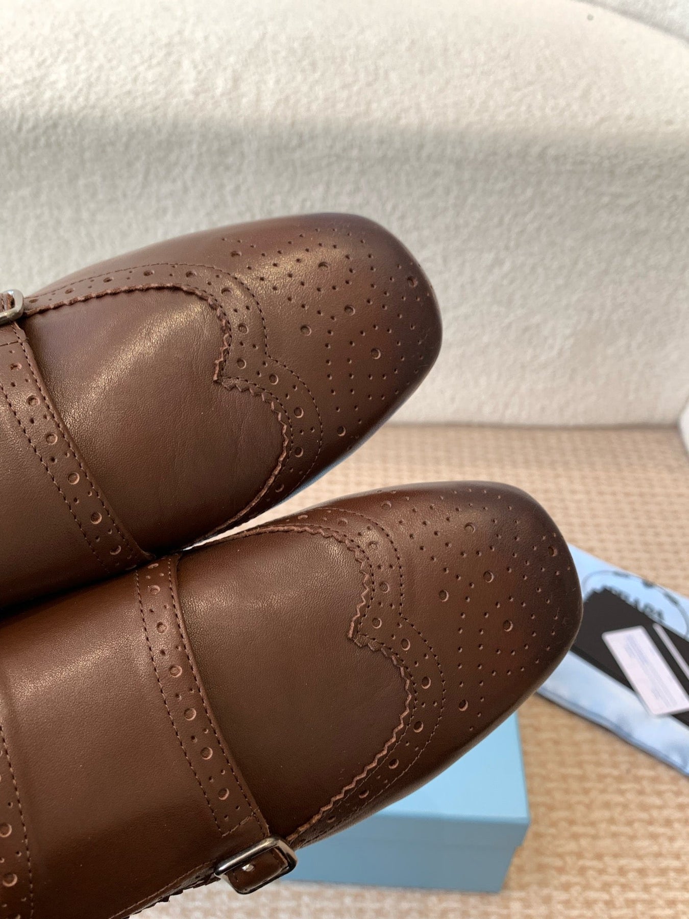 DOUBLE MONK MULES IN DARK BROWN CALFSKIN